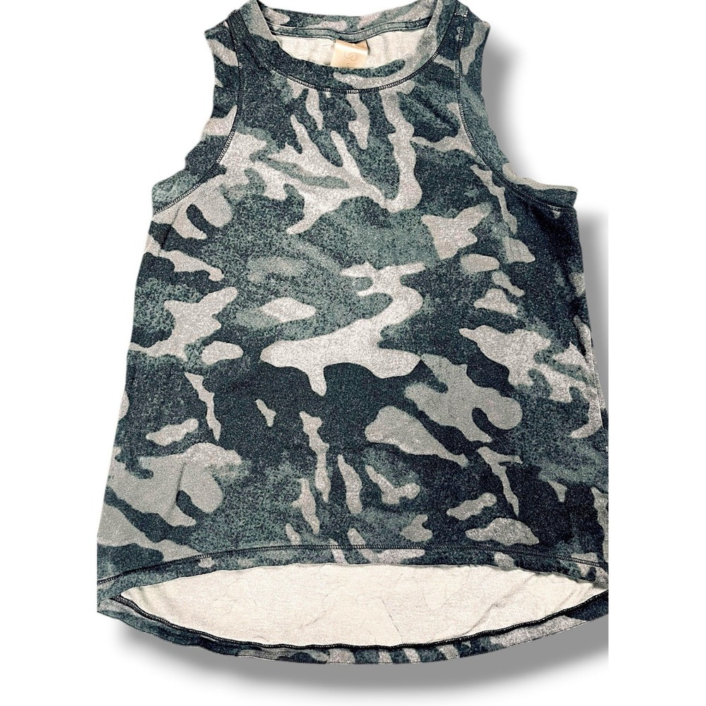 Calia Tank Top Womens Small Black Gray Camo Sleeveless Athleisure Top Casual Fun